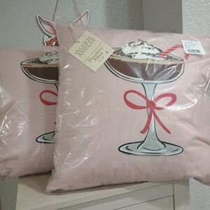 Pink Decorative Pillow with Ice Cream Design